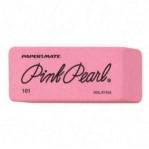 Pink Erasers... If Using these I recommend Pink Pearl!