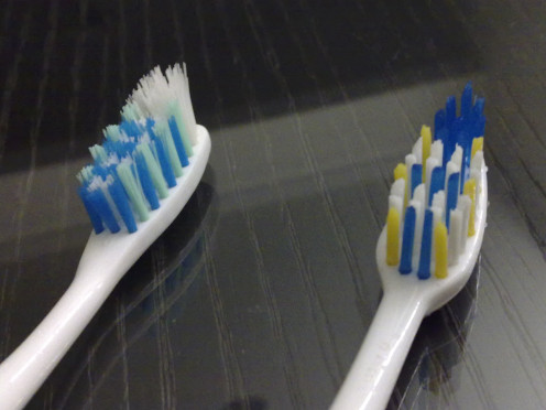 Manual toothbrush, I prefer the oldies