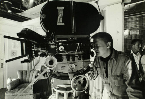 Mike Nichols at the set of the Graduate