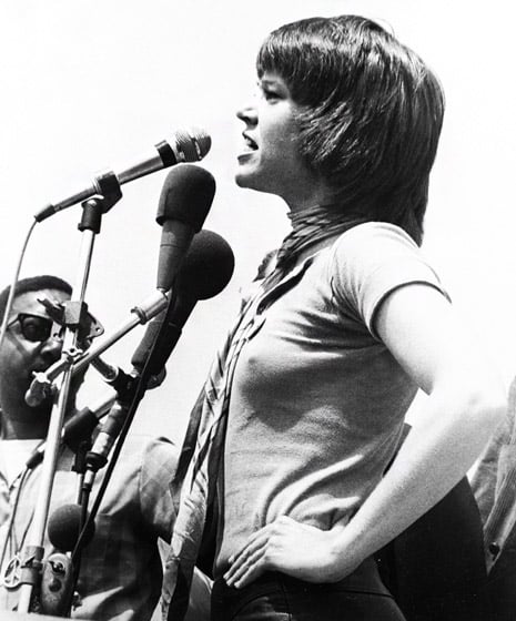 Hanoi Jane on the lecture circuit.