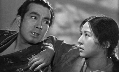 Zushiō (Yoshiaki Hanayagi) gets some sisterly advice from Anju (Kyōko Kagawa) in Mizoguchi's Sanshō the Bailiff (1954)