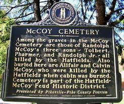 The McCoy Cemetery is located on the top of the hill behind the McCarr Post Office on private property. 