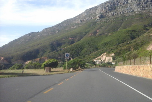 From Noordhoek to Cape Town, the end of Chapmans'Peak Drive, South Africa 