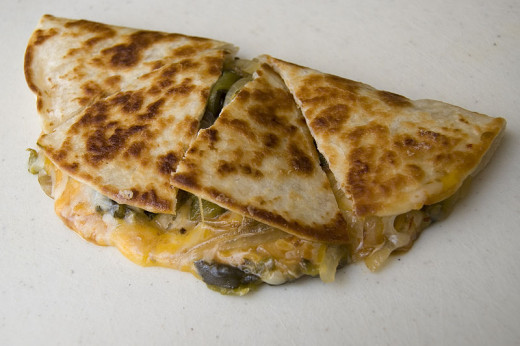 Here we have a cut up quesadilla. 
