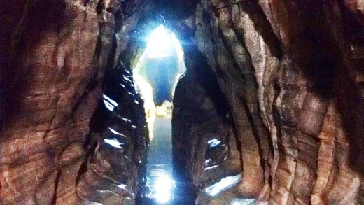 Artificial lighting inside Cave No. 2