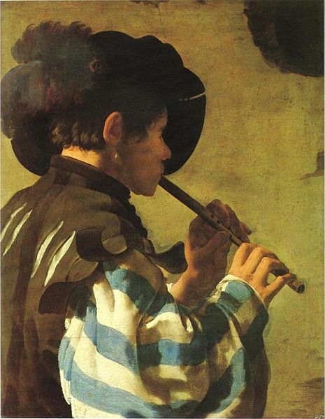 Boy playing a Fife