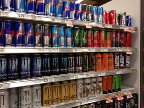 These drinks are everywhere.  Since the levels of caffeine are not required to be on the label, you don't know exactly how much caffeine you're consuming.