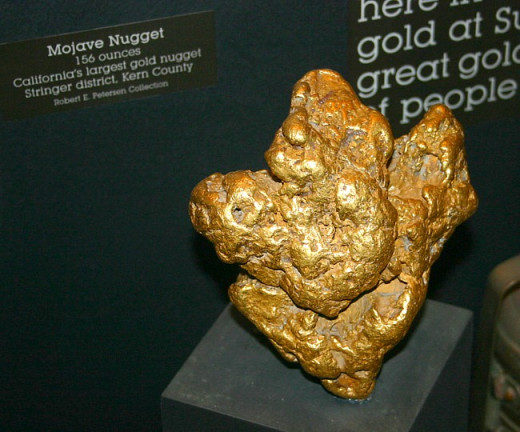 The Mojave Nugget is a 156 ounce chunk of natural gold found by a metal detector prospector in southern California