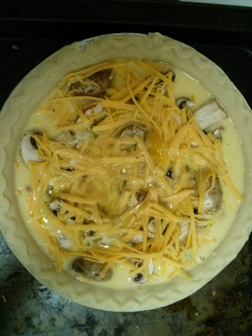 Pie crust with dry and wet ingredients all together