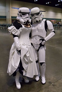 These are real people in Star Wars costumes but you can get the idea!