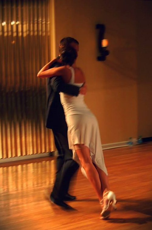Two Dancers After Only 10 Lessons Executing a Tango Lean