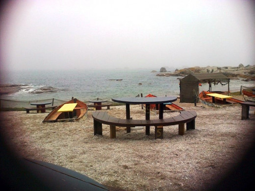 A Bar/Restaurant and beach at the entrance of the Cape Columbine Nature Reserve, West Coast Peninsula, South Africa 