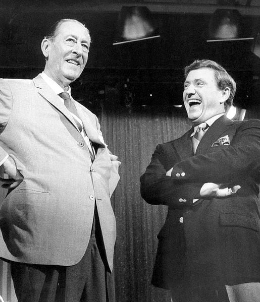 Griffin with his 1960s TV announcer-sidekick Arthur Treacher