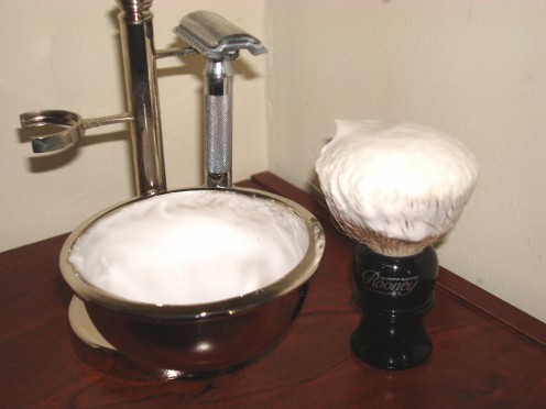 Shaving Brush Stand and Bowl