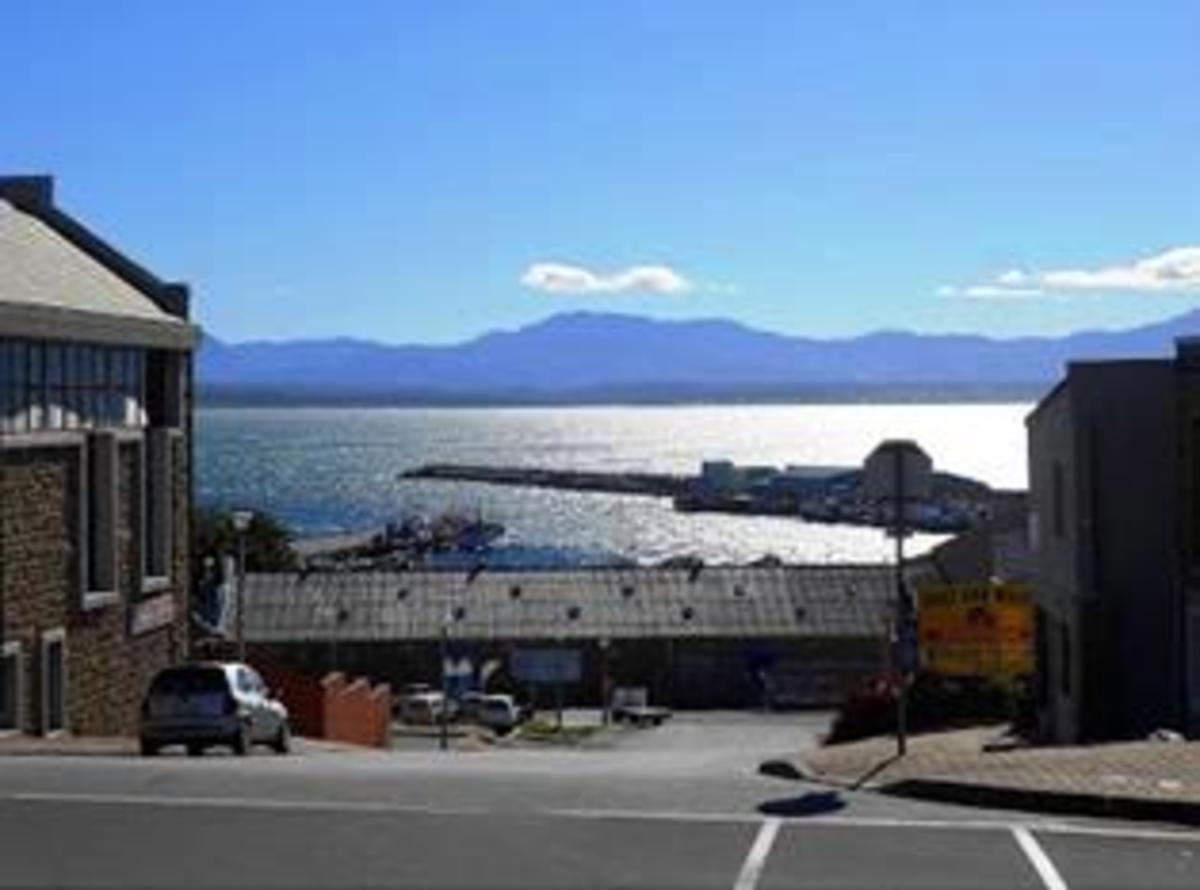 From mid-town view on the harbour, Mossel Bay, Western Cape, South Africa 