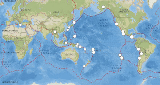 5.8 magnitude or larger worldwide earthquakes from 8/23/14 to 10/28/14.