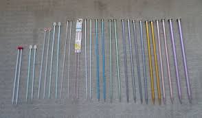 Straight knitting needles.