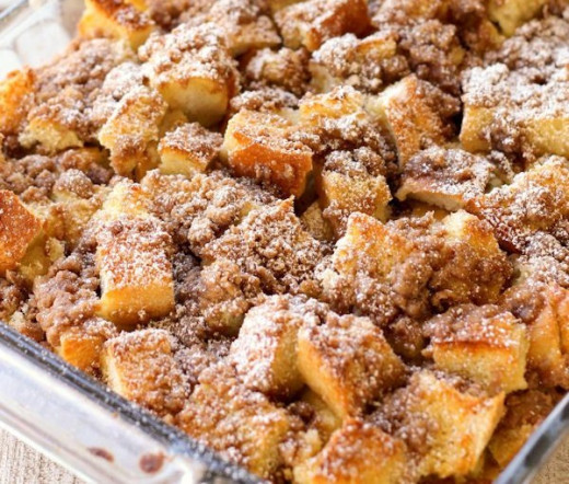 Here in the above photo we have a delicious French Toast Bake that you should make real soon. I promise you that it is delicious.