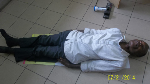 The corps or dead man posture is a relaxation trick to help you sleep well.  