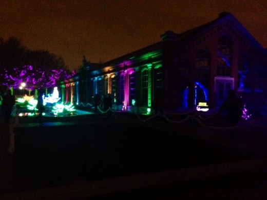 Multi colored lights at the Linnnean House area