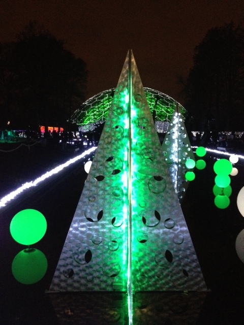 Beautiful lights in the reflecting pool