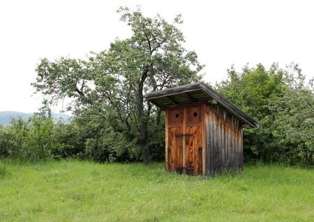 This outhouse is so like the one I used grew up. 