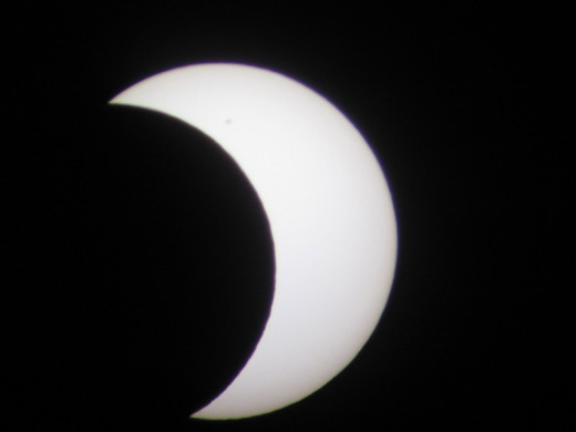 Partial Eclipse: 6:22 PM, faint sunspot visible