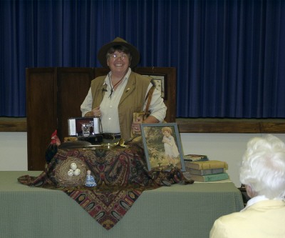 Cynthia giving her presentation as Gene Stratton-Porter.