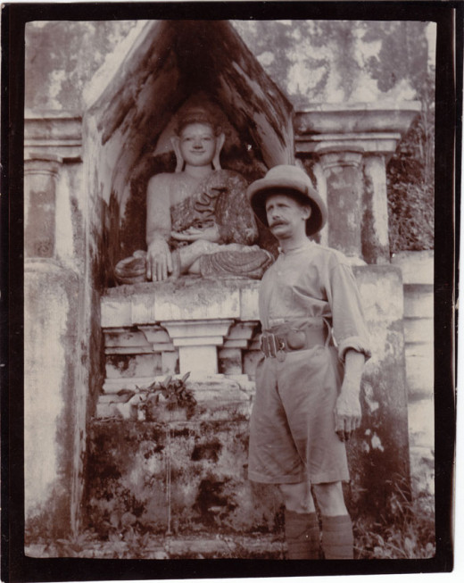 Unidentified man in colonial uniform, Burma, c.1920s-1930s Loose silver gelatin print (91 x 115mm) by unknown photographer Image © and collection of Brett Payne