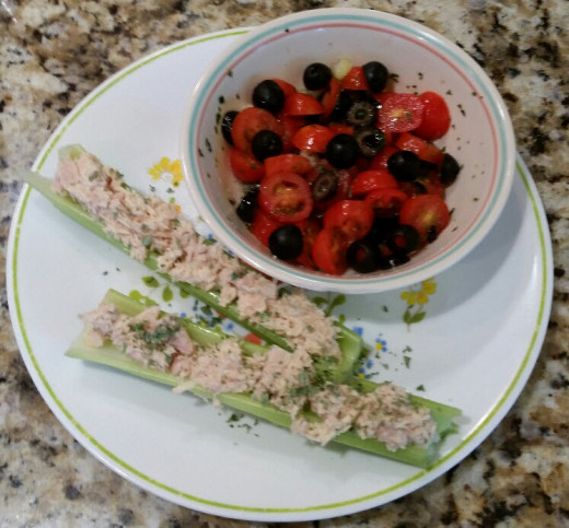 Tuna Salad on Celery Sticks