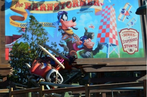 Goofy's Barnstormer is one of the new attractions at the recently expanded Fantasyland in The Magic Kingdom at Walt Disney World.