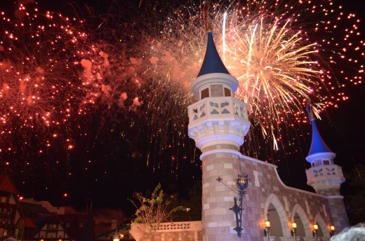 Holiday or not, nightly fireworks add icing to the Disney magic at Walt Disney World's The Magic Kingdom. This was taken on Thanksgiving Day.