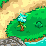 Tap the Magic Blossom once when enemies are near to deal damage.