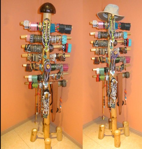 This is the best jewelry tree yet! It fits all of my bling and the coconut at the top, I use as my hat rack.