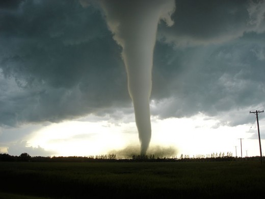 In the photo above is one of the most dangerous tornadoes. It is a EF5 tornado. 