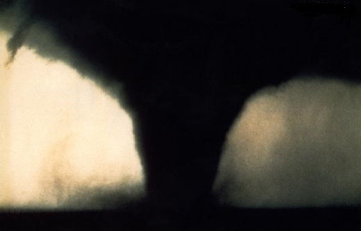 In the photo is a tornado in Seymour Texas in 1987.