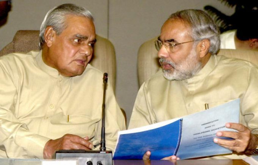 Modi with Previous Prime Minister of India Atal Bihari Vajpayee