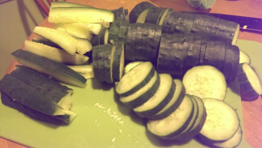 my sliced cucumbers.