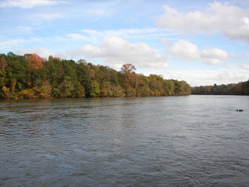 Catawba River as seen at River Park in Rock Hill, South Carolina