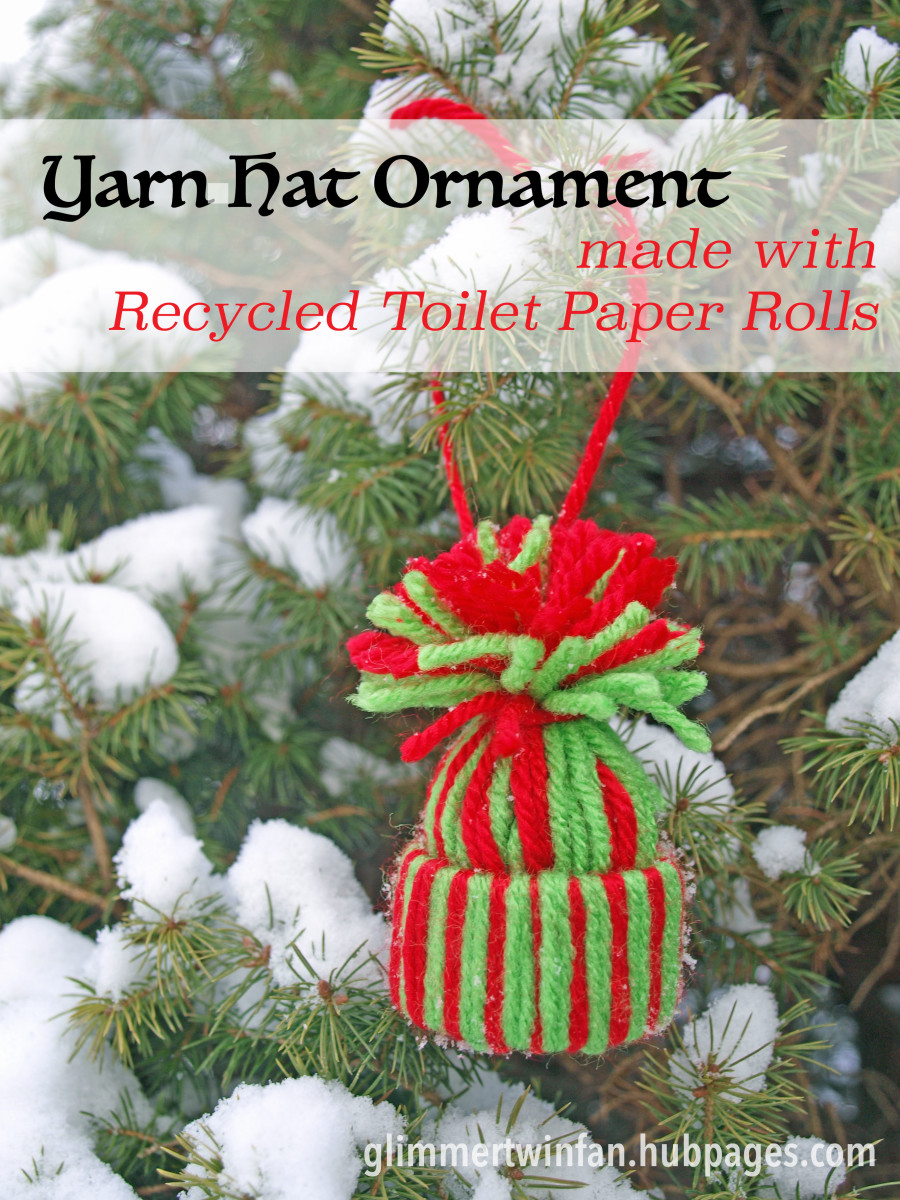 Yarn Hat Ornament made with Recycled Toilet Paper Rolls Craft Tutorial | FeltMagnet