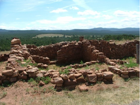 Within the Pecos Historical National Park are the remains of what once was a 2,000 strong Pueblo Indian village. It is about 25 miles southeast of Santa Fe, New Mexico.