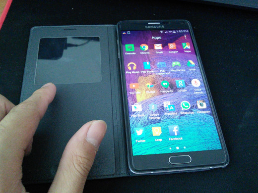 My Note 4 with the official phone casing.