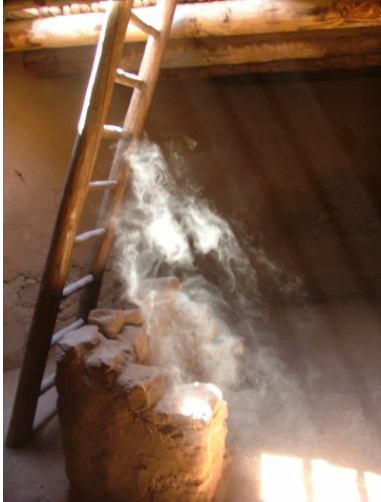 A photograph taken inside a Native American Kiva in Pecos National Historical Park captures what believers or romantics would consider an ancient spirit rising. This image was not visible when the photo was taken.