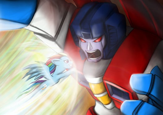 Let's just say that the little pony gave the giant robot a run for his money.