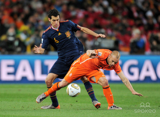 Busquets doing the dirty work in Spain's World Cup final win