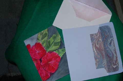 Handmade Card and lined envelopes