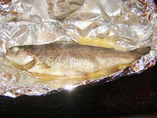 Baked rainbow trout