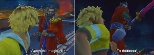 So that's why Auron's such a stiff.