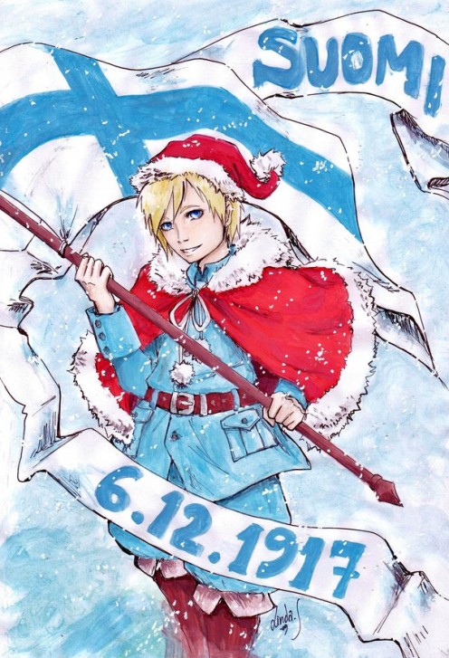 This is the character Finland from the anime and manga series known as Hetalia Axis Powers (check it out, it's pretty awesome :-)). The pic has the CC:BY-SA license