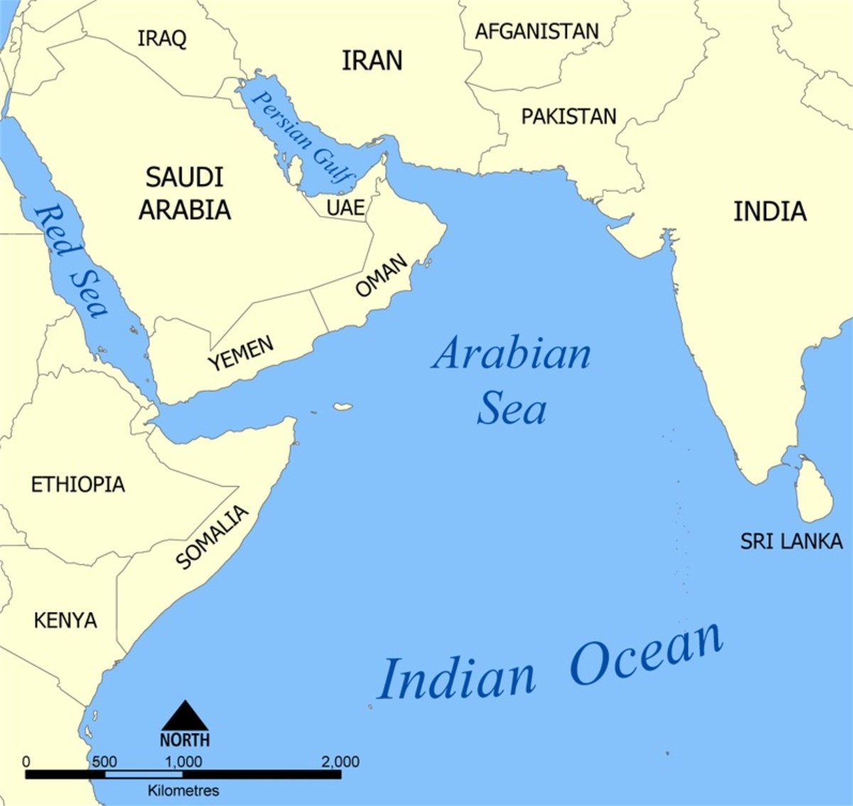 Socotra Island is the small yellow spot in the middle left of this map. It's located in the Arabian Sea off the coast of Somalia, but it belongs to Yemen.
